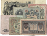 Banknoten, Russland / Russia, Lots und Sammlungen. 7x1 Rubel 1898, 5x3 Rubel 1905, 5x5 Rubel 1909, 4x10 Rubel 1909, 3x25 Rubel 1909, 50 Rubel 1899, 10...