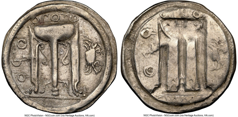 BRUTTIUM. Croton. Ca. 530-500 BC. AR stater (28mm, 7.51 gm, 12h). NGC (photo-cer...
