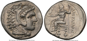 MACEDONIAN KINGDOM. Alexander III the Great (336-323 BC). AR tetradrachm (26mm, 17.19 gm, 5h). NGC Choice VF 3/5 - 4/5, edge cut. Late lifetime-early ...