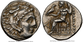 MACEDONIAN KINGDOM. Alexander III the Great (336-323 BC). AR drachm (16mm, 4.23 gm, 7h). NGC Choice XF 4/5 - 4/5. Posthumous issue of Lampsacus, ca. 3...