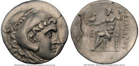 PAMPHYLIA. Perga. Ca. 221-188 BC. AR tetradrachm (29mm, 1h). NGC VF, flan flaw, graffito, test cut. Late posthumous issue in the names and types of Al...