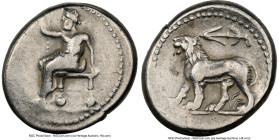 SELEUCID KINGDOM. Seleucus I Nicator, as Satrap (312-281 BC). AR stater (23mm, 16.48 gm, 9h). NGC Choice Fine 4/5 - 3/5. Babylon II, the "Native" or "...
