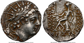 SELEUCID KINGDOM. Antiochus VI Dionysus (144-142 BC). AR drachm (17mm, 12h). NGC XF, edge marks. Antioch on the Orontes, dated Seleucid Era 170 (143/2...