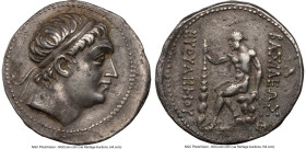 BACTRIAN KINGDOM. Euthydemus I (ca. 225-200 BC). AR tetradrachm (30mm, 15.83 gm, 12h). NGC Choice VF 5/5 - 2/5, scratches. Mint A, ca. 220-208 BC. Dia...