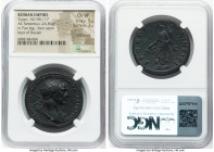 Trajan (AD 98-117). AE sestertius (32mm, 26.80 gm, 6h). NGC Choice VF 5/5 - 2/5, smoothing. Rome, AD 103-111. IMP CAES NERVAE TRAIANO AVG GER DAC P M ...