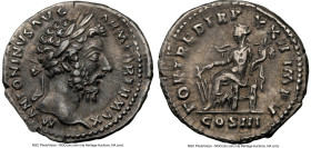 Marcus Aurelius, as Augustus (AD 161-180). AR denarius (19mm, 12h). NGC Choice VF. Rome, February-December AD 168. M ANTONINVS AVG-ARM PARTH MAX, laur...