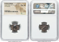 Lucius Verus (AD 161-169). AR denarius (17mm, 2h). NGC Choice VF. Rome, AD 161-162. L VERVS AVG ARM-PARTH MAX, laureate head of Lucius Verus right / T...