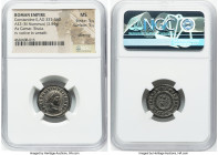 Constantine II (AD 337-340). AE3 or BI nummus (19mm, 3.54 gm, 1h). NGC MS 5/5 - 5/5, Silvering. Siscia, 1st officina, AD 321-324. CONSTANTINVS IVN NOB...
