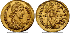 Arcadius, Eastern Roman Empire (AD 383-408). AV solidus (20mm, 4.40 gm, 6h). NGC AU 5/5 - 2/5, brushed. Milan, AD 395-402. D N ARCADI-VS P F AVG, pear...