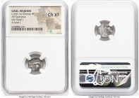 ANCIENT LOTS. Celtic. Gaul. Sequani. Ca. mid 1st century BC. Lot of three (3) AR quinarii. NGC XF. Includes: Three AR quinarii, head with curly hair l...
