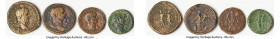 ANCIENT LOTS. Roman Imperial. Lot of four (4) AE issues. Fine-VF, flan crack, deposits, double-struck. Includes: Four Roman Imperial AE issues, variou...