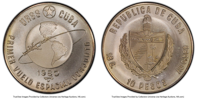 Republic Pair of Certified Assorted Issues PCGS, 1) "Soviet-Cuban Space Flight" ...