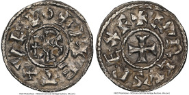 Carolingian. Charles the Bald or Charles the Simple Immobilized Type Denier ND (860-925) MS61 NGC, Melle mint, M&G-1064. 1.65gm. HID09801242017 © 2024...