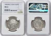 British India. Victoria Rupee 1840-(b & c) MS61 NGC, Calcutta mint, KM458.1, S&W-3.33. W.W. raised, 28 berries, small diamonds. HID09801242017 © 2024 ...