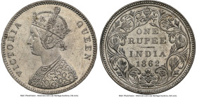 British India. Victoria Rupee 1862-(b) MS63 NGC, Bombay mint, KM473.1. HID09801242017 © 2024 Heritage Auctions | All Rights Reserved