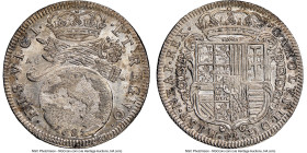 Naples & Sicily. Carlo II of Spain Tari 1685 AG-A MS64 NGC, Naples mint, KM104. Well struck satin surfaces with a taupe tone. Only two certified highe...