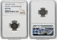 Tuscany. Second Provisional Government Centesimo 1859 MS65 Brown NGC, Heaton mint, KM4. HID09801242017 © 2024 Heritage Auctions | All Rights Reserved