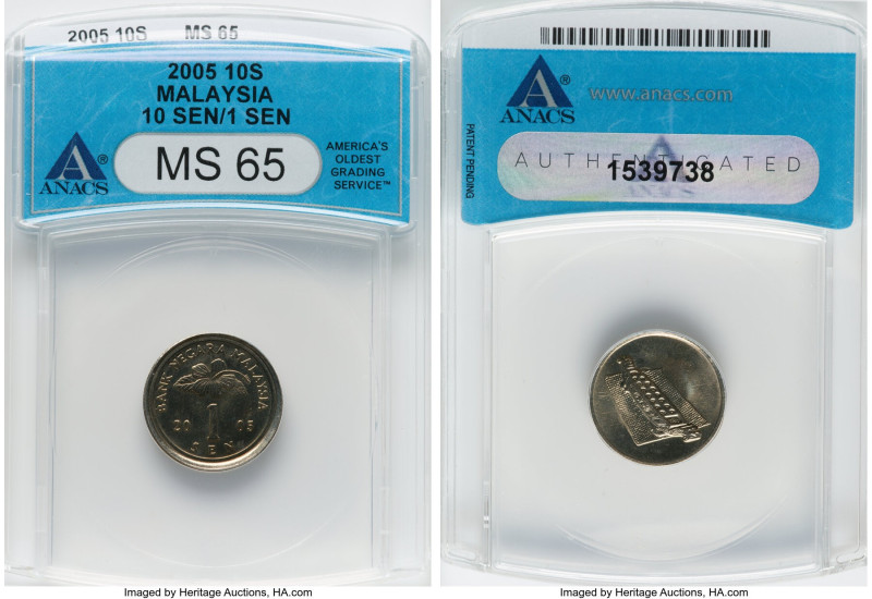 Constitutional Monarchy Pair of Certified Mint Errors 2005 MS65 ANACS, 1) Sen Ob...