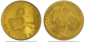 Republic gold 8 Escudos 1870 Go-FR AU Details (Damage) PCGS, Guanajuato mint, KM383.7, Fr-72. HID09801242017 © 2024 Heritage Auctions | All Rights Res...