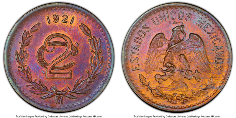 Estados Unidos 3-Piece Lot of Certified 2 Centavos 1) 2 Centavos 1921-Mo - UNC D...
