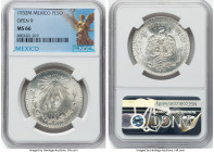 Estados Unidos 4-Piece Lot of Certified Pesos MS66 NGC, 1) Peso 1932-M. Open 9 2) Peso 1933-M 3) Peso 1938-M 4) Peso 1944-M Mexico City mint, KM455. H...