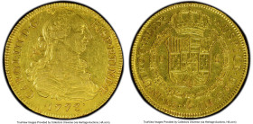 Charles III gold 8 Escudos 1773 LM-JM AU Details (Tooled) PCGS, Lima mint, KM82.1. HID09801242017 © 2024 Heritage Auctions | All Rights Reserved