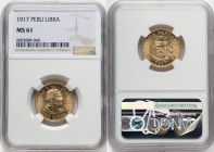 Republic gold Libra 1917 MS61 NGC, Lima mint, KM207, Fr-73. HID09801242017 © 2024 Heritage Auctions | All Rights Reserved