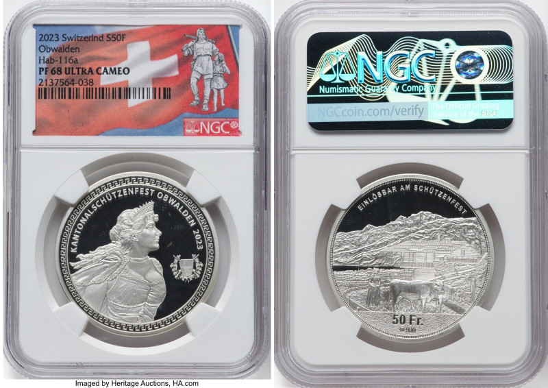 Confederation 3-Piece Lot of Certified silver Proof "Obwalden Shooting Festival"...