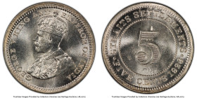 British Colony Pair of Certified Assorted Commonwealth Minors 1) Straits Settlements: British Colony. George V 5 Cents 1926 - MS66 PCGS, London mint, ...