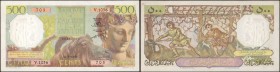 ALGERIA. Banque de l'Algerie et de la Tunisie. 500 Francs, 1956. P-106a. Very Fine. Pinholes.

A colorful high denomination 500 Francs with some lig...