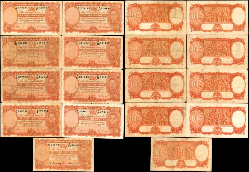 AUSTRALIA. Commonwealth Bank of Australia. 10 Shillings, (1932-52). P-25a & 25d....