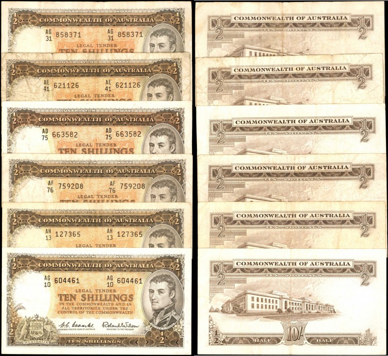 AUSTRALIA. Commonwealth Bank of Australia. 10 Shillings, (1954-60). P-29. Very F...