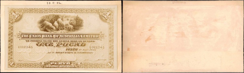 AUSTRALIA. Union Bank of Australia Limited. 1 Pound, 1905. P-UNL. Archival Photo...