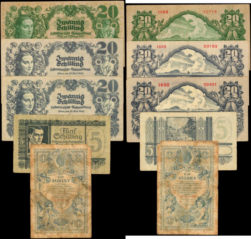 AUSTRIA. State and National Bank. Mixed Denominations, Mix Dates. P-Various. Ver...