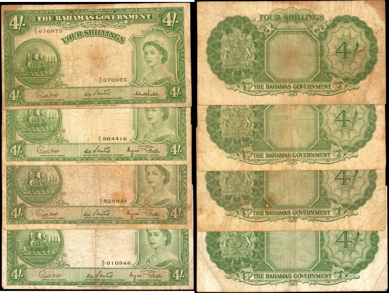 BAHAMAS. Bahamas Government. 4 Shillings, 1936. P-13d. Fine.

4 pieces in lot....
