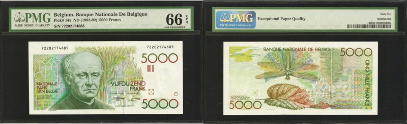 BELGIUM. Banque Nationals de Belgique. 5000 Francs, ND (1982-92). P-145. PMG Gem...