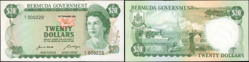 BERMUDA. Bermuda Government. 20 Dollars, 1970. P-26a. Uncirculated.

Serial Nu...