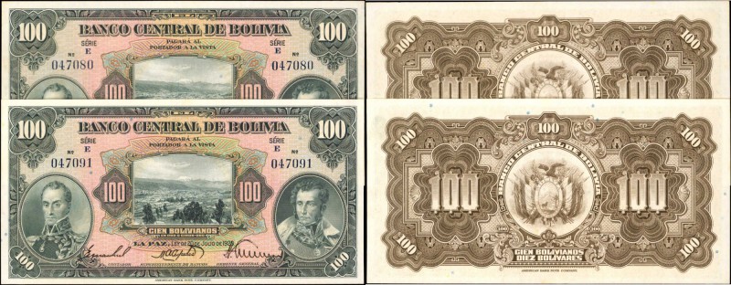 BOLIVIA. Banco Central de Bolivia. 100 Bolivianos, 1928. P-125a. Choice Uncircul...