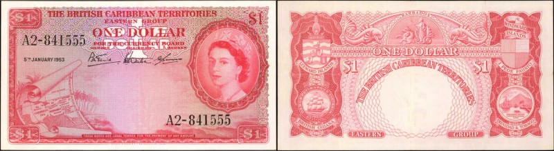 BRITISH CARIBBEAN TERRITORIES. British Caribbean Territories. 1 Dollar, 1953. P-...
