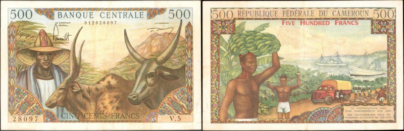 CAMEROON. Banque Centrale. 500 Dollars, ND (1962). P-11. Very Fine.

Nice over...
