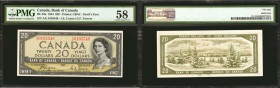CANADA. Bank of Canada. 20 Dollars, 1954. BC-33a. PMG Choice About Uncirculated 58.

Just a hint of circulation on this popular Devil's Face $20 not...