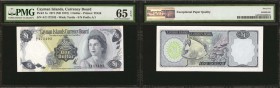 CAYMAN ISLANDS. Currency Board. 1 Dollar, 1971. P-1a. PMG Gem Uncirculated 65 EPQ.

Printed by TDLR. Prefix A/2. The holder is labeled as an A/1 pre...