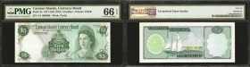 CAYMAN ISLANDS. Currency Board. 5 Dollars, L. 1971. P-2a. PMG Gem Uncirculated 66 EPQ.

A more challenging Law of 1971 series note with this piece b...