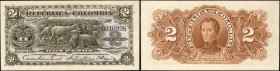 COLOMBIA. Republica de Colombia. 2 Pesos. April 1904. P-310.

2 pieces in lot. A pair of notes from this Waterlow & Sons series, both once from the ...