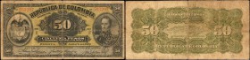 COLOMBIA. Republica de Colombia. 50 Pesos. August 1910. P-317a.

2 pieces in lot. A pair of issued notes from this ABNCo. series. Series A (supposed...