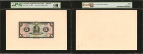 COLOMBIA. Republica de Colombia. 5 Pesos Oro. March 22, 1938. P-341p. Face and Back Proofs.

2 pieces in lot. This “gold” payable type was in name o...