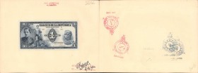 COLOMBIA. Banco de la República. 1 Peso Oro, 1929-54. P-380p. Proofs and a Vignette.

4 pieces in lot. A trio of face proofs for this Pick 380, 1 Pe...