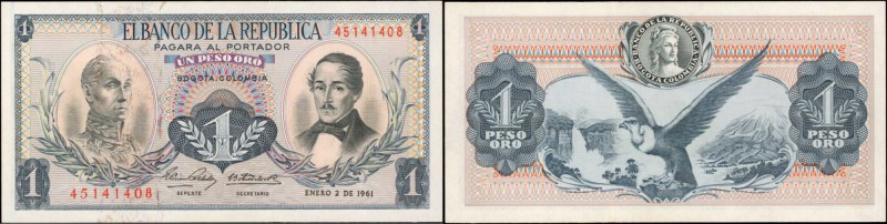 COLOMBIA. Banco de la Republica. 1 Peso. 1959-1977. P-404. Issued Notes.

17 p...