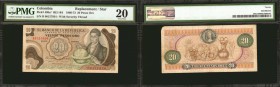 COLOMBIA. Banco de la Republica. 20 Pesos. January 2, 1969. P-409a*. RE2. Replacement.

The second 20 Pesos replacement note for the modern, Colombi...