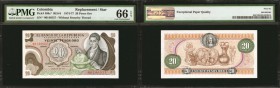 COLOMBIA. Banco de la Republica. 20 Pesos. July 20, 1974. P-409c*. RE5. Replacement.

A Gem example of a scarce replacement note. Without security t...